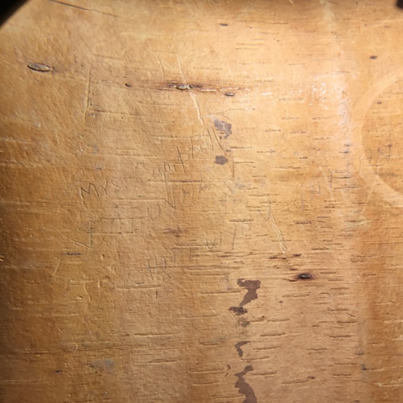 Vintage Authentic Signed Chipewyan Indian Birch Bark Basket - Picture 11 of 12